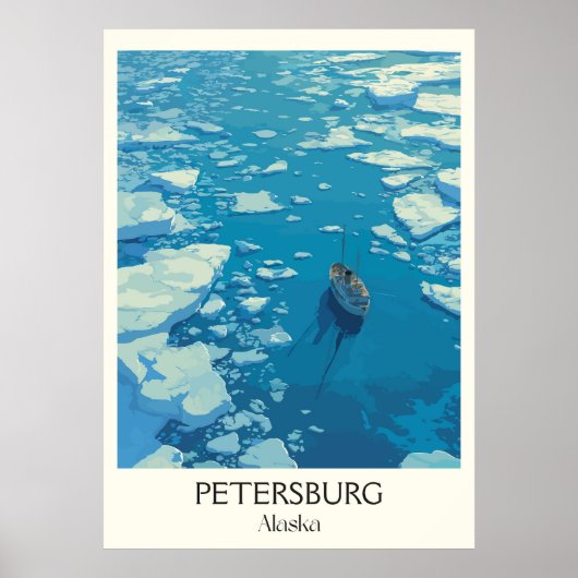Petersburg Alaska Ice Floes Water Poster (Voorkant)