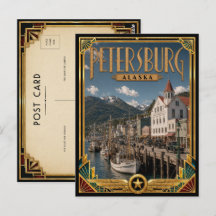 Petersburg Alaska Vintage Art Deco Gouden Tijdperk