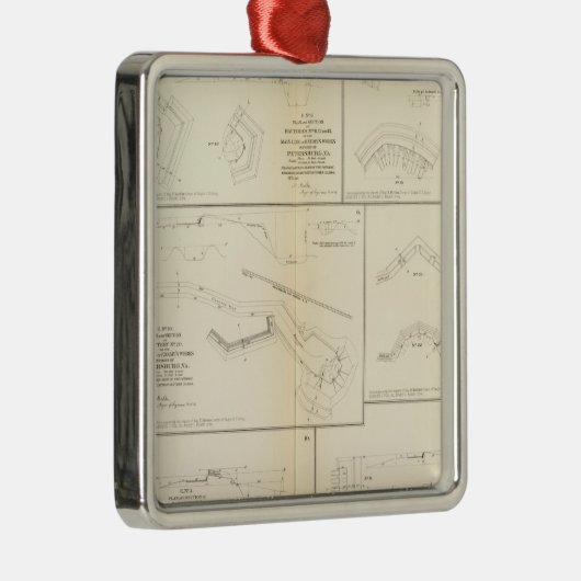 Petersburg, Va-batterijen, beleg Metalen Ornament (Rechts)