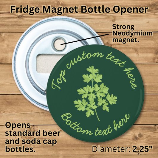 Peterselie Button Flesopener