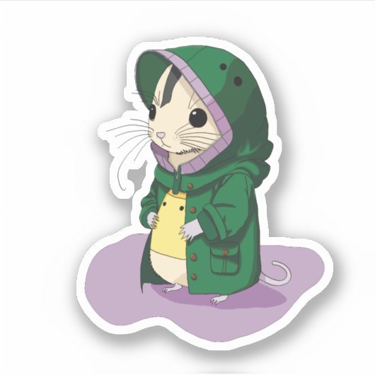 Peterselie de Rat Sticker (Voorkant)