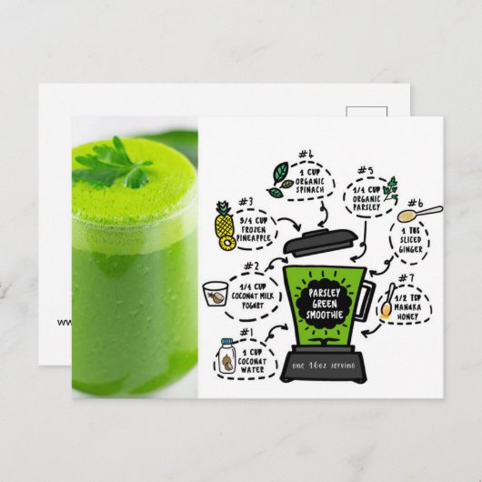 peterselie groene gladde recept briefkaart (Voorkant / Achterkant)