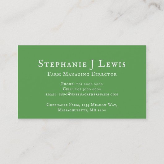 Peterselie kruid boerderij groen toeleveranciers v visitekaartje (Achterkant)