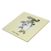 peterselie-kruid Botanische kunstkeramische Tegel Tegeltje (Zijkant)