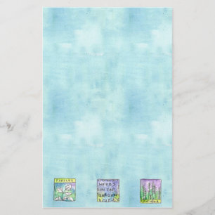Peterselie Kruiden Tuin Illustratie Blauwe Waterve Briefpapier