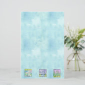 Peterselie Kruiden Tuin Illustratie Blauwe Waterve Briefpapier (Staand voorkant)