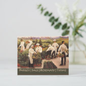 Peterselie, Sage, Rosemary en Thyme Briefkaart (Staand voorkant)