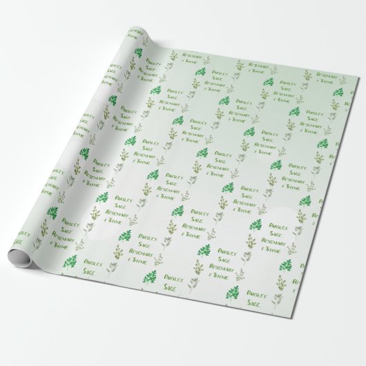 Peterselie Sage Rosemary & Thyme Design Cadeaupapier (Uitgerold)