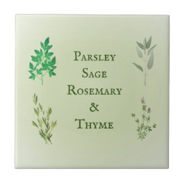 Peterselie Sage Rosemary Thyme Herbal Ceramic Tege Tegeltje