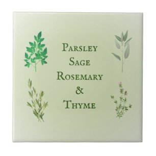 Peterselie Sage Rosemary Thyme Herbal Ceramic Tege Tegeltje