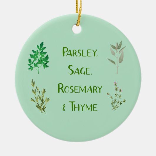 Peterselie Sage Rosemary Thyme KruidenOrnament Keramisch Ornament (Voorkant)