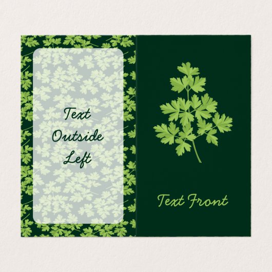 Peterselie verticaal visitekaartje (Buitenkant ongevouwen)