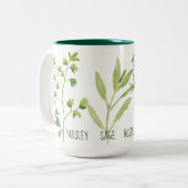 Petersely Sage Rosemary & Thyme Tall Tweekleurige Koffiemok (Voorkant links)