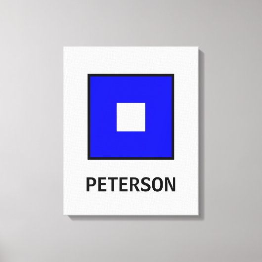 Peterson achternaam nautische vlag canvas afdruk (Voorkant)
