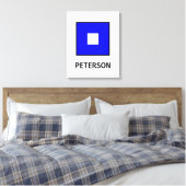 Peterson achternaam nautische vlag canvas afdruk (Insitu (Slaapkamer))