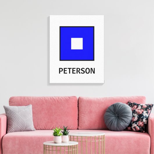 Peterson achternaam nautische vlag canvas afdruk (Insitu (Woonkamer))