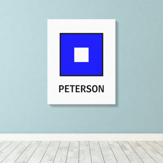 Peterson achternaam nautische vlag canvas afdruk (Insitu (Houten vloer))