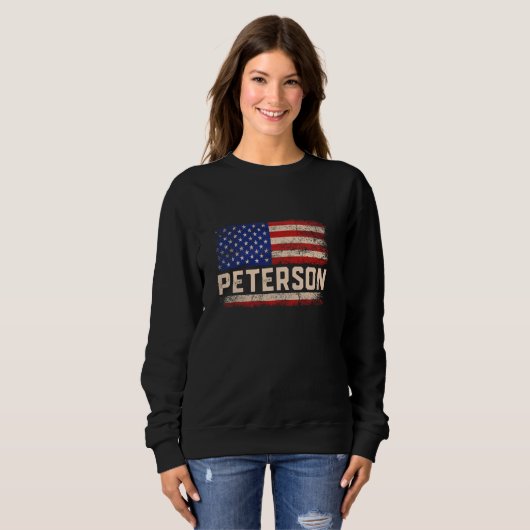 Peterson achternaam Shirt Peterson naam American F (Voorkant volledig)