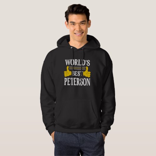 Peterson achternaam Team Familie Achternaam World' Hoodie (Voorkant volledig)