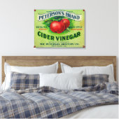 Peterson's etiket van cider-azijn canvas afdruk (Insitu (Slaapkamer))
