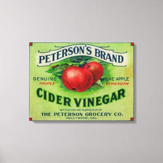 Peterson's etiket van cider-azijn canvas afdruk (Voorkant)