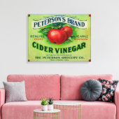 Peterson's etiket van cider-azijn canvas afdruk (Insitu (Woonkamer))