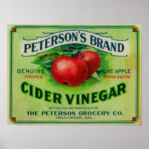 Peterson's etiket van cider-azijn poster