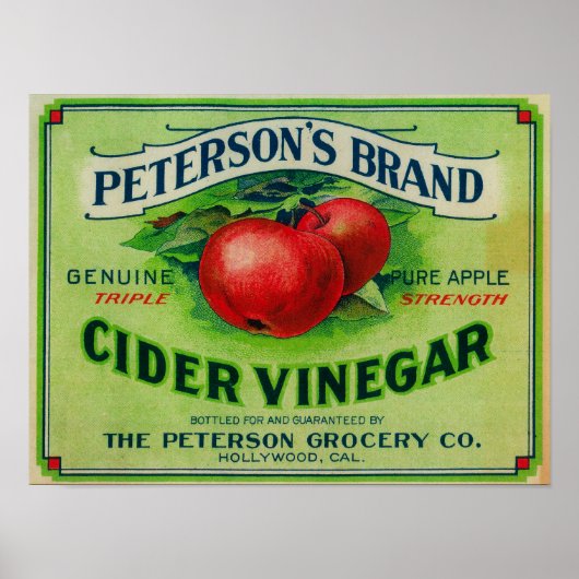 Peterson's etiket van cider-azijn poster (Voorkant)