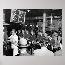 Pete's Lunch Counter, 1950. Antieke foto Poster