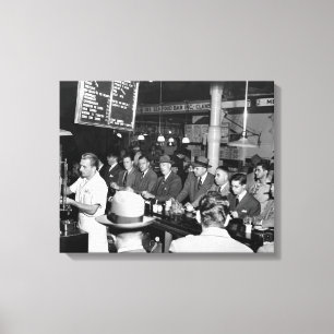 Pete's Lunch Counter, 1950 Canvas Afdruk