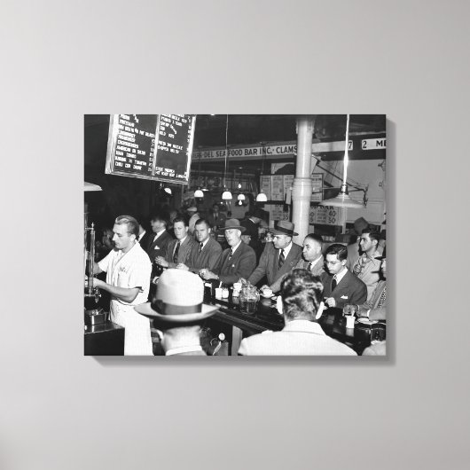 Pete's Lunch Counter, 1950 Canvas Afdruk (Voorkant)