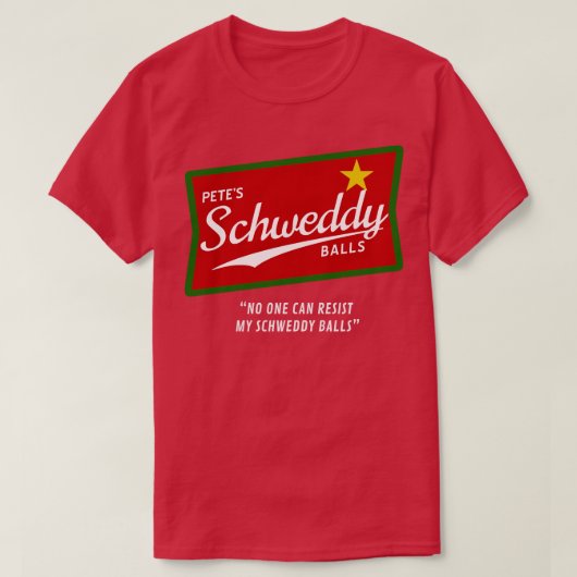Petes Schweddy Balls Kerstmis T-shirt (Design voorkant)
