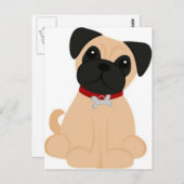 Peticulaire Modes - Pug Briefkaart (Voorkant / Achterkant)