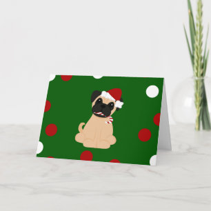 Peticularfashions.com Pug van Kerstmis Feestdagen Kaart