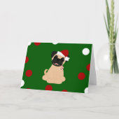 Peticularfashions.com Pug van Kerstmis Feestdagen Kaart (Voorkant)