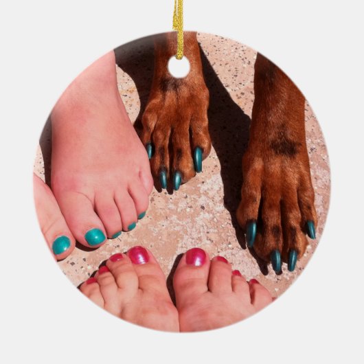 Peticure - Pedicure Spa Day Keramisch Ornament (Achterkant)