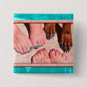 Peticure - Pedicure Spa Day Vierkante Button 5,1 Cm