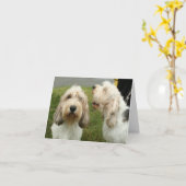 Petit Basette Griffon Vendeen Blank Kaart (Gele Bloem)