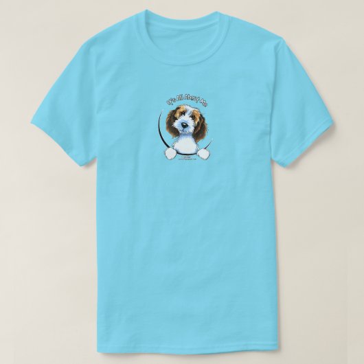 Petit Basset Griffon heeft alles over mij verkocht T-shirt (Design voorkant)