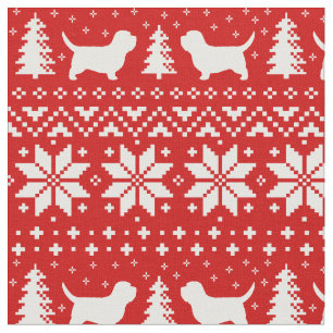 Petit Basset Griffon Vendeen Christmas PBGV Dogs Stof