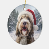 Petit Basset Griffon Vendeen Hondenkerst Keramisch Ornament (Links)