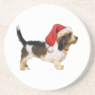 Petit Basset Griffon Vendeen Kerstman Helper Zandsteen Onderzetter