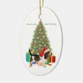 Petit Basset Griffon Vendeen Kerstmis Keramisch Ornament (Links)