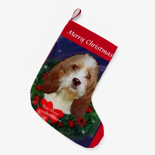 Petit Basset Griffon Vendeen Kerstmis Kleine Kerstsok (Voorkant (Hangend))