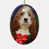 Petit Basset Griffon Vendeen kerstversier Keramisch Ornament (Voorkant)