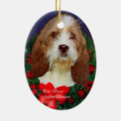 Petit Basset Griffon Vendeen kerstversier Keramisch Ornament (Achterkant)