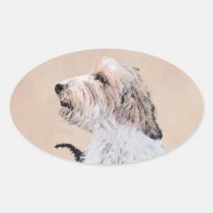 Petit Basset Griffon Vendéen Painting - Dog Art Ovale Sticker