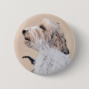 Petit Basset Griffon Vendéen Painting - Dog Art Ronde Button 5,7 Cm