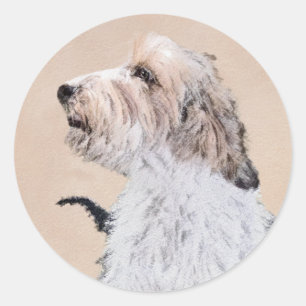 Petit Basset Griffon Vendéen Painting - Dog Art Ronde Sticker