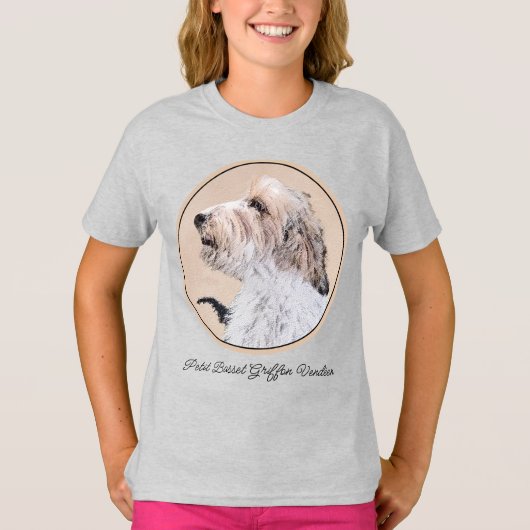 Petit Basset Griffon Vendéen Painting - Dog Art T-shirt (Voorkant)